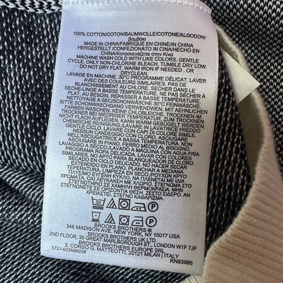 Brooks Brothers V-Neck PulloverSweater Men Navy and White Trim Sz Medium Cotton - Picture 4 of 9